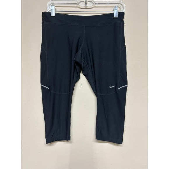 Nike Pants - Nike Dri-Fit Black Cropped Leggings Women's Size Large Athletic Capri Athleisure